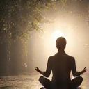Man meditating peacefully, symbolizing general well-being and calm