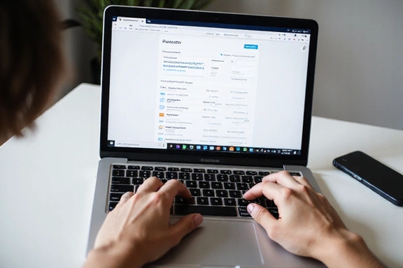 Person tracking a package on a laptop